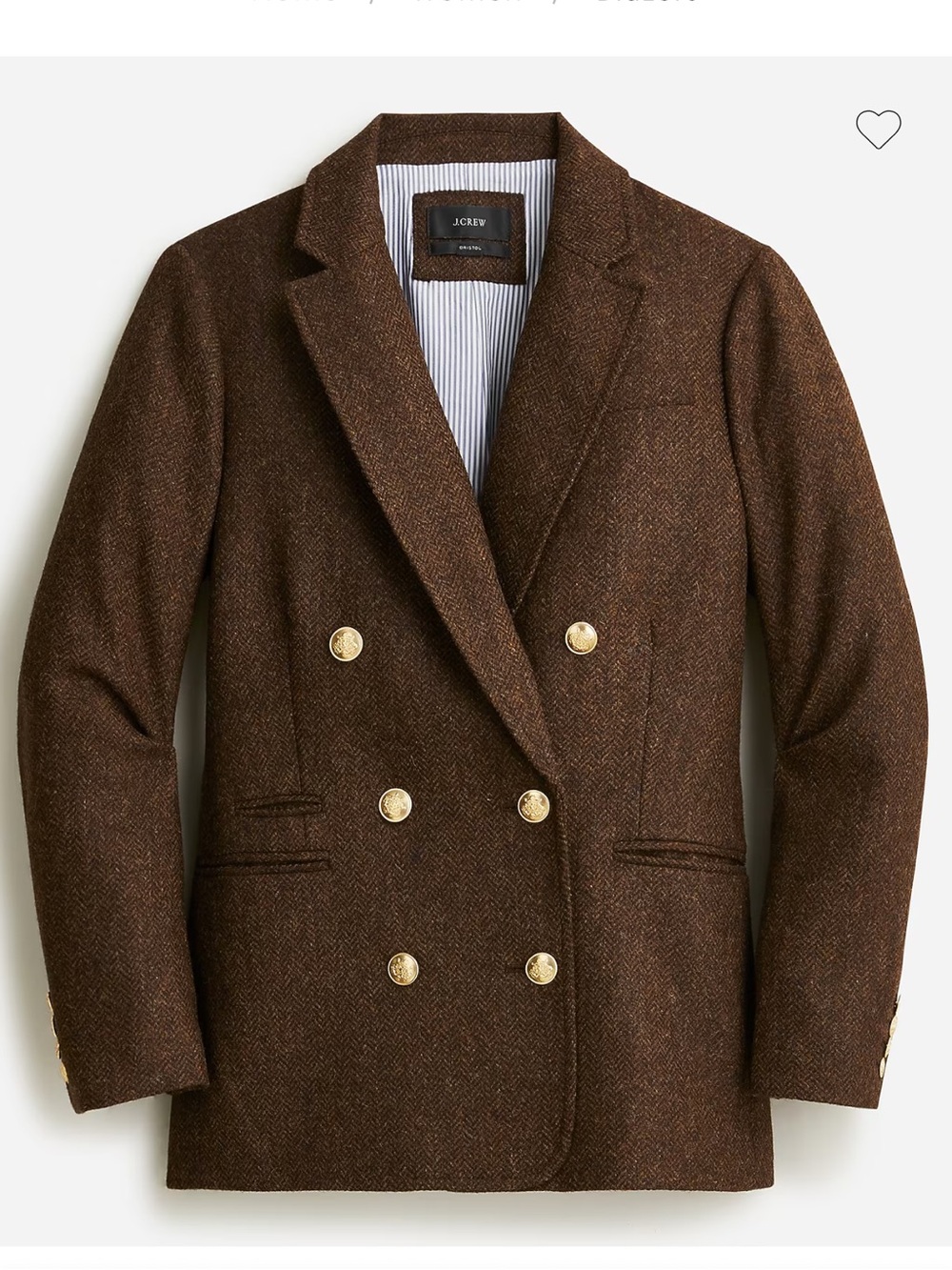 J. Crew Bristol Chocolate Brown Blazer Herringbone NWT